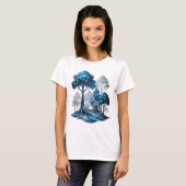 モダンシルバーBLUE ICE FOREST オーダーメイドTシャツ Tシャツ (正面フル)