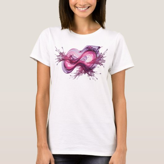 モダンシルバーINFINITY 3Dテキストアート Tシャツ (正面)