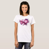 モダンシルバーINFINITY 3Dテキストアート Tシャツ (正面フル)