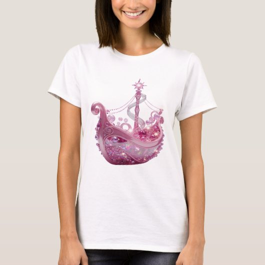 モダンシルバーPRINCESS CROWNプリント Tシャツ (正面)