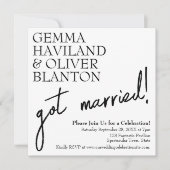 モダンシンプルおしゃれな結婚式の披露宴 招待状 (正面)