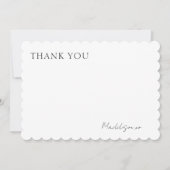 モダンシンプルおしゃれブラックギンガムモノグラム サンキューカード (正面)