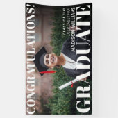 モダンシンプルおめでとう卒業写真 横断幕 (縦)