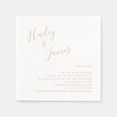 モダンシンプルおもしろい事実ほこりっぽいバラ結婚ズ スタンダードカクテルナプキン (正面)