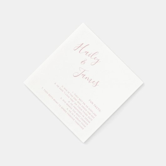 モダンシンプルおもしろい事実ほこりっぽいバラ結婚ズ スタンダードカクテルナプキン (角)