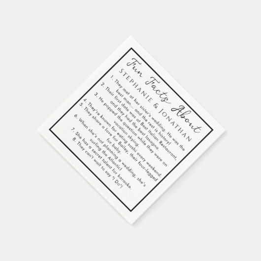 モダンシンプルおもしろい事実カップル名 スタンダードカクテルナプキン (角)