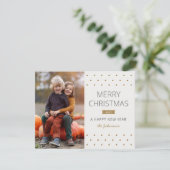 モダンシンプルおもしろい1フォトクリスマスホリデーC シーズンカード (スタンド正面)