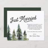 モダンシンプルたった今結婚しました駆け落としカード (正面/裏面)
