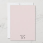 モダンシンプルとミニマ結婚リストの埃バラ セーブザデート (裏面)