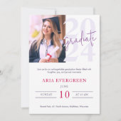 モダンシンプルと写スタイリッシュ真の卒業 招待状 (正面)