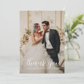 モダンシンプルなオーダーメイド写真結婚式 サンキューカード (スタンド正面)