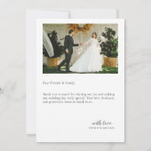 モダンシンプルなオーダーメイド写真結婚式 サンキューカード (裏面)