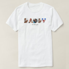 モダンシンプルなカスタムフォトコラージュ DADDY スクリプト Tシャツ
