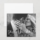 モダンシンプルな写真の格安結婚式セーブ・ザ・デート (正面/裏面)