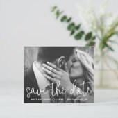 モダンシンプルな写真の格安結婚式セーブ・ザ・デート (スタンド正面)