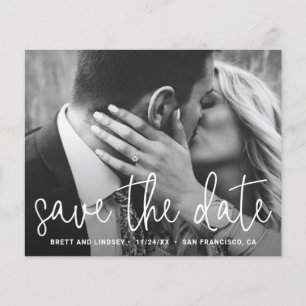 モダンシンプルな写真の格安結婚式セーブ・ザ・デート