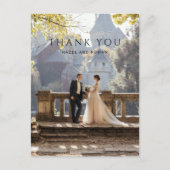 モダンシンプルな写真の結婚式のお礼 ポストカード (正面)