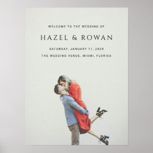 モダンシンプルな写真の結婚式ウェルカムサイン ポスター