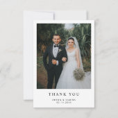モダンシンプルな写真の結婚式サンクスカード サンキューカード (正面)