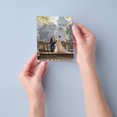 モダンシンプルな写真の結婚式サンクスカード チラシ (手)