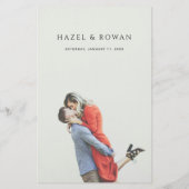 モダンシンプルな写真の結婚式メニュー チラシ (裏面)