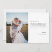モダンシンプルな写真の結婚式メモ風景 招待状 (裏面)