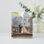 モダンシンプルな写真の結婚式御礼カード (スタンド正面)