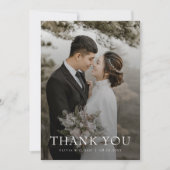 モダンシンプルな写真の結婚式御礼カード 招待状 (正面)
