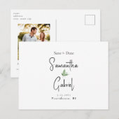モダンシンプルな写真付き結婚式の事前お知らせ ポストカード (正面/裏面)