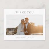 モダンシンプルな写真付き結婚式御礼ポストカード ポストカード (正面)