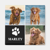 モダンシンプルな犬好きのためのカスタムフォトコラージュペット マグネット (正面)