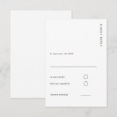 モダンシンプルな白い結婚式 出欠カード (正面/裏面)