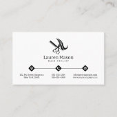 モダンシンプルな白と黒のヘアスタイリストサロン 名刺 (正面)