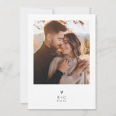 モダンシンプルな結婚式の写真 招待状 (裏面)