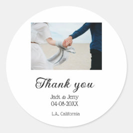 モダンシンプルな結婚式の夫婦の名前メッセージ ラウンドシール