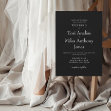 モダンシンプルな黒と白のウェディング 結婚式おめでとう