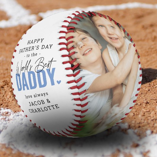 モダンシンプルな「世界で一番のダディ」フォトキーペス 野球ボール