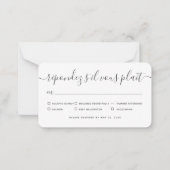 モダンシンプルの結婚食事オプション ノートカード (正面)