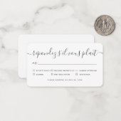 モダンシンプルの結婚食事オプション ノートカード (正面/裏面インサイチュ)