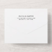 モダンシンプルはっきりしたロマン写真結婚のQRコード オールインワン招待状 (裏面)