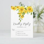 モダンシンプルひまわりRSVPカード 出欠カード (スタンド正面)