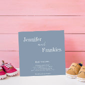 モダンシンプルほこりっぽい青い赤ちゃんシャワー 招待状