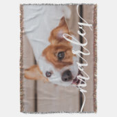 モダンシンプルよくはしゃぐエレガントシックなペット写真 スローブランケット (正面縦)