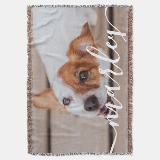 モダンシンプルよくはしゃぐエレガントシックなペット写真 スローブランケット (正面縦)