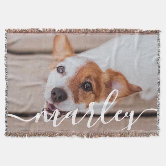 モダンシンプルよくはしゃぐエレガントシックなペット写真 スローブランケット (正面)