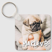 モダンシンプルよくはしゃぐグランジカスタムPet写真 キーホルダー (正面)