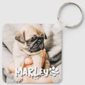 モダンシンプルよくはしゃぐグランジカスタムPet写真 キーホルダー (裏面)