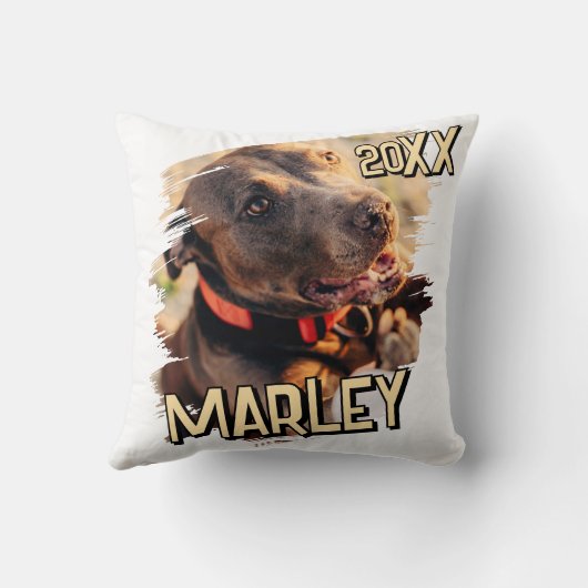 モダンシンプルよくはしゃぐグランジカスタムPet写真 クッション (裏面)