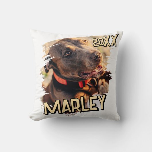 モダンシンプルよくはしゃぐグランジカスタムPet写真 クッション (正面)