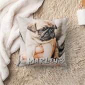 モダンシンプルよくはしゃぐグランジカスタムPet写真 クッション (ブランケット)